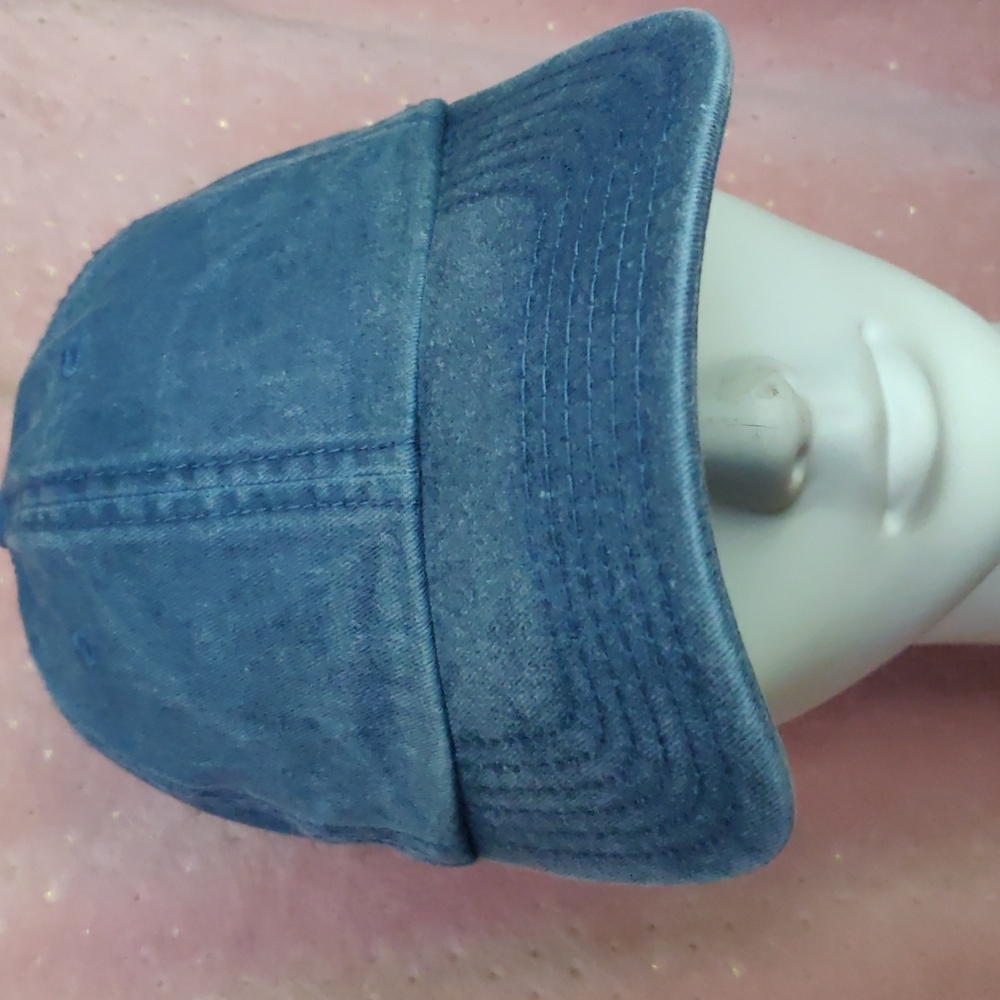 Jean baseball cap / hat with adjustable back